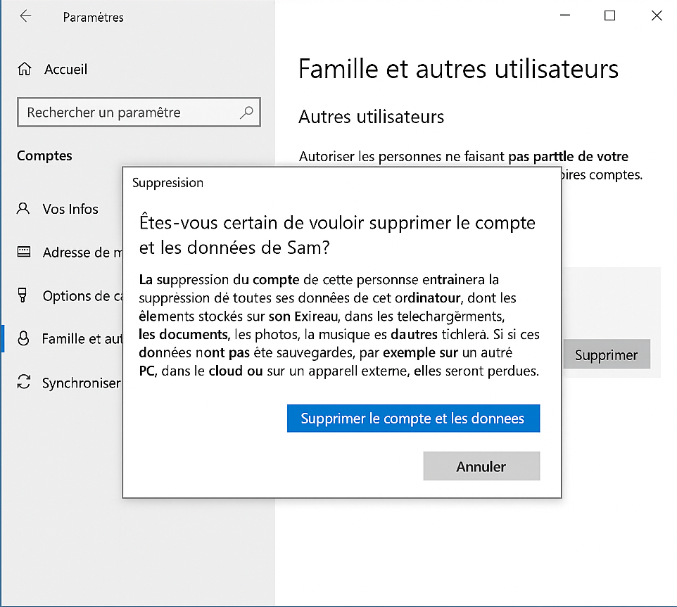 profils à supprimer